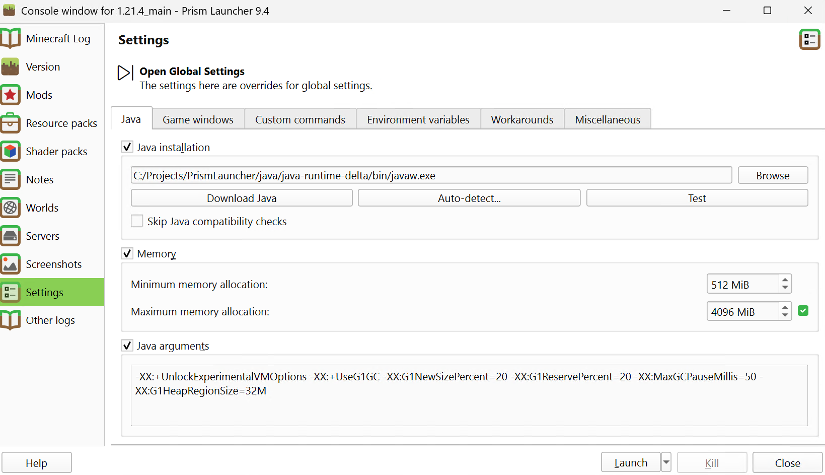 Prism Launcher Java